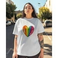 thumbnail image 3 of T Shirts for Women Short Sleeve Cotton Crewneck T-Shirt, Colorful Love Tie Dyeing Tee Tops Casual Basic T-Shirts, XS-5XL White 3XL, 3 of 7