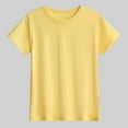 thumbnail image 3 of Efsteb Summer Shirts for Girls Toodler Short Sleeve Basic Tops Casual Round Neck Solid Color T Shirts for Boys (Yellow,2 Years), 3 of 6