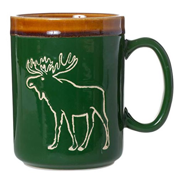 Cape Shore 18oz Hand Glazed Stoneware Pottery Mug, Multiple Styles Available (Moose)