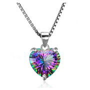 925 Mystic Topaz Heart Necklace