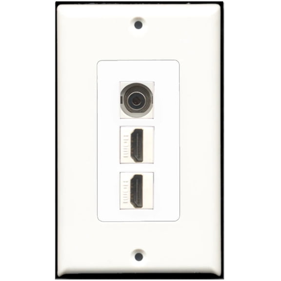 Ultra Spec Cables 2 Port HDMI 1 Port 3.5mm Wall Plate F/F DecorZ