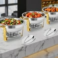 thumbnail image 7 of PRIJESSE 6QT Chafing Dishes for Buffet 4 PACK, Round Catering Food Warmer for Wedding, Birthday Gold Chafing Dishes, 7 of 7