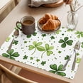 thumbnail image 3 of Green Shamrocks Placemats Set of 12, St. Patrick's Day Non-Slip Place Mats Washable Table Mats for Kitchen Dining Table Decorations Indoor/Outdoor, 3 of 9