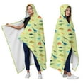 thumbnail image 2 of Wearable Blanket,Colorful Cartoon Dinosaurs Plants Pattern Hooded Wearable Flannel Blanket for Adults & Teens,Winter Poncho Shawl Wrap Cape Cozy Anti-Pill,60"x80", 2 of 5