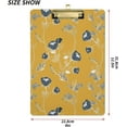 thumbnail image 2 of FMSHPON Grey Flowers Yellow Clipboard Hardboard Wood Nursing Clip Board and Pull for Standard A4 Letter 13x9 inches, 2 of 7
