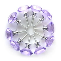 Unique Bargains 30mm Clear Crystal Glass Diamond Shape Drawer Knobs Cabinet Pull Handle New Purple 10Pcs