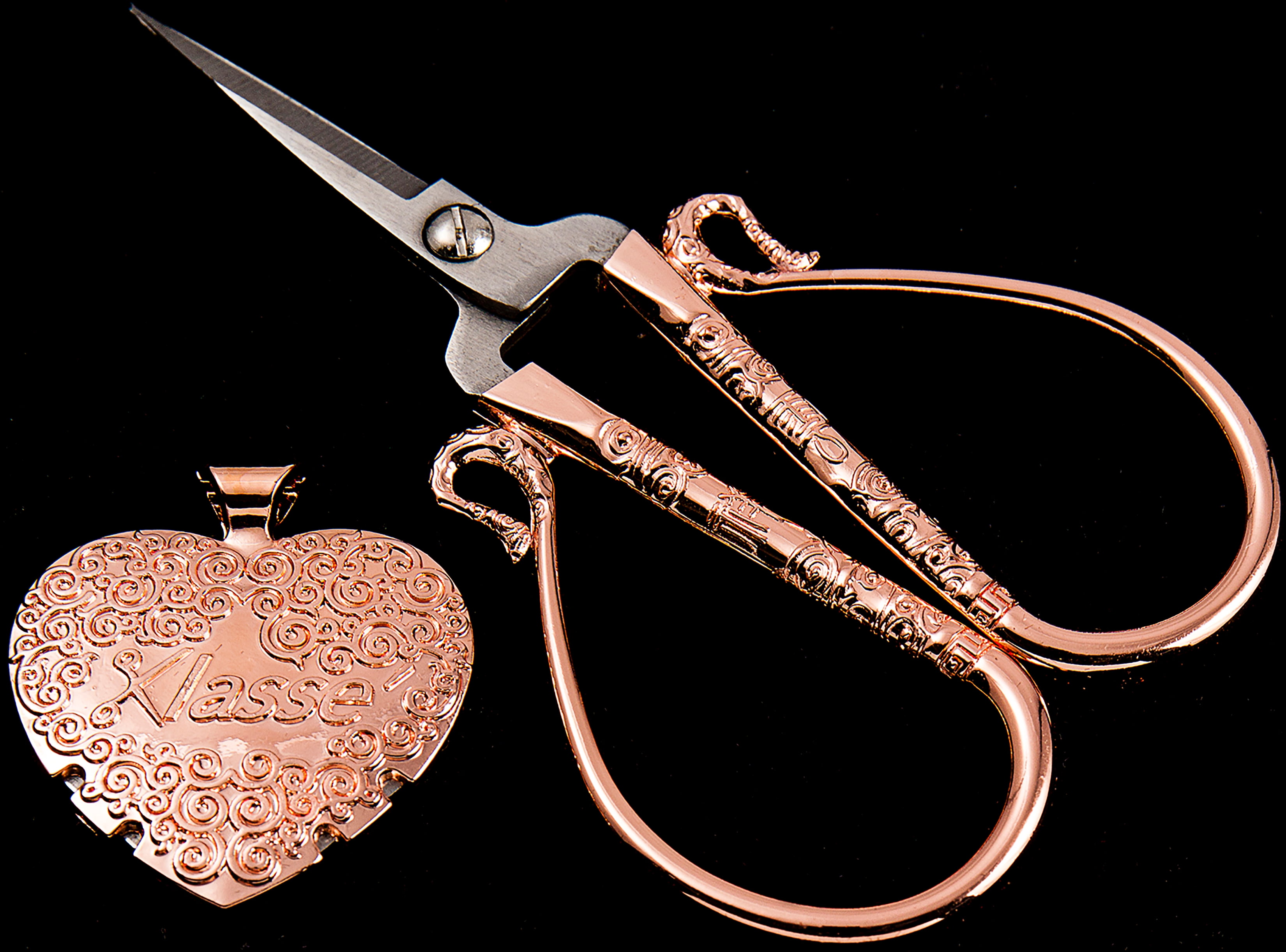 Tacony Rose Gold Scissors Set 2pc-4" Embroidery Scissors & Thread Cutter