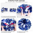 thumbnail image 3 of 4 Pcs Cheerleading Pom Poms, Topboutique Metallic Cheerleader Pompoms, Cheer Poms, Cheering Squad Pompoms for School Sports Games Dance Party Daily Training Team Spirit, Blue-Silver, 3 of 8