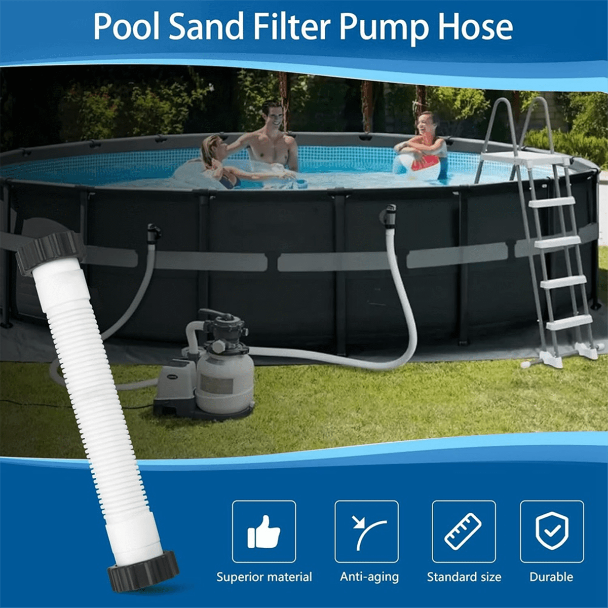 Pool Sand Filter Pump Hose-11535 Interconnecting Hose Replacement for 16 Inch Sand Filter Pumps & Saltwater Systems