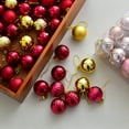 thumbnail image 5 of Xinwanna 36Pcs Mini Shatterproof Christmas Balls 3cm Diameter Shiny Matte Glitter Xmas Balls Plastic Ornament (Green), 5 of 13