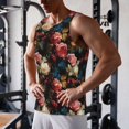 thumbnail image 5 of Cauagu Rose Flowers Print Men's Sleeveless Muscle Shirts,Tank Tops Quick Dry Workout Tank Top Gym Muscle Tee Fitness Bodybuilding T Shirt for Men-4X-Large, 5 of 7