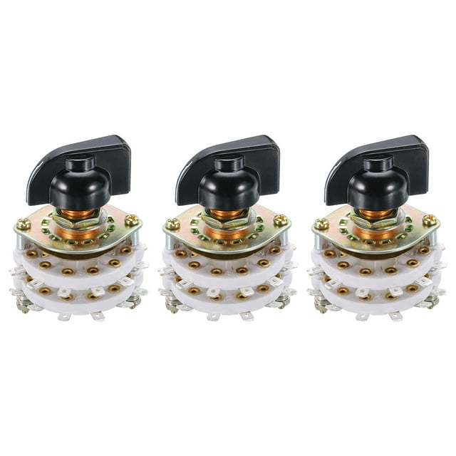 Interruptor rotativo 2P10T de 2 polos y 10 posiciones, selector de banda de 2 niveles para máquina de radio, 3 piezas
