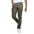 thumbnail image 4 of X RAY Men's Stretch Cargo Pants, Casual Flex Hiking Multi-Pocket Tactical Work Slim Fit Cargo Pants for Men, Olive Camo, 32X32, 4 of 6