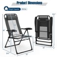 thumbnail image 3 of Gymax Ensemble de 2 Chaises Pliantes d'Extérieur pour Patio, Chaises Réglables avec Accoudoirs et Dossier à 7 Niveaux, 3 of 10