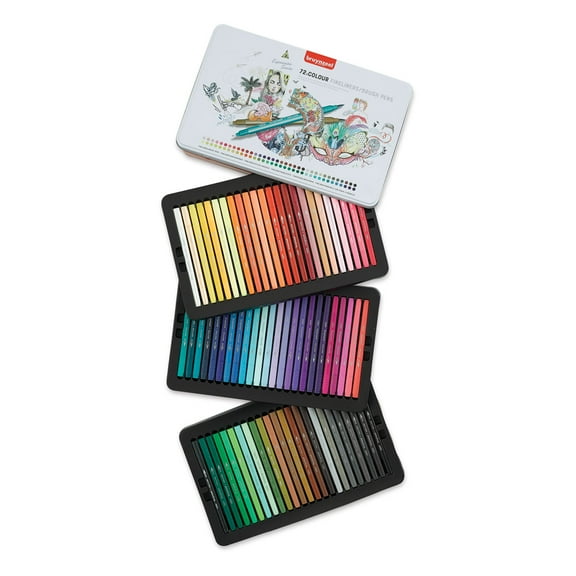 Bruynzeel Fineliner Brush Pens - Assorted, Set of 72