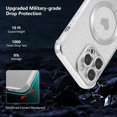 thumbnail image 4 of for iPhone 14 Pro Max Case Magnetic Gradient Glitter Case [Compatible with Magsafe] Bling Clear Plating Love Heart Case Sparkle Shockproof Phone Case for Women Girls - Gradient Silver, 4 of 12