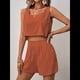 thumbnail image 5 of Conjuntos de Dos Piezas para Mujer, Conjuntos de Salón A Juego, Pantalones Cortos de de Dos Piezas, Tops Cortos, Ropa de Moda de Verano. Color Naranja XL, 5 of 7