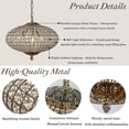 thumbnail image 4 of 17 Inch 3-Light Antique Bronze With Vintage Patina Dimmable Retro French Handcrafted Crystals Chandelier with Adjustable Chain for Dining Room or Entryway, 4 of 7