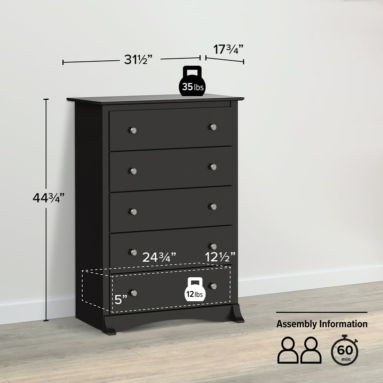 Black sonoma 5 drawer dresser discount