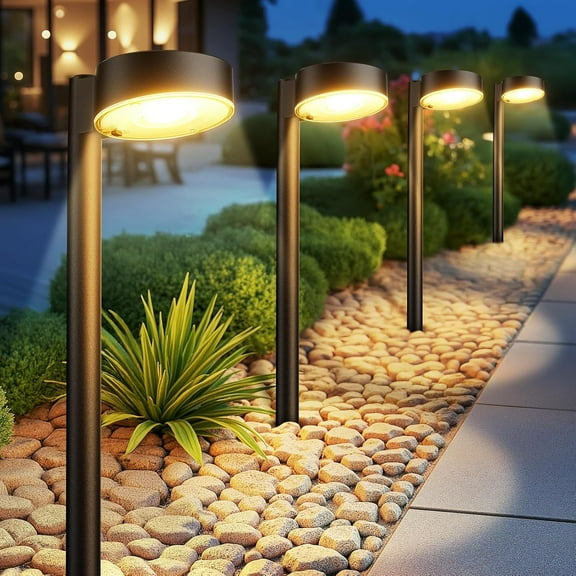 8 Pack Solar Pathway Lights - 12 LED Ultra Bright, Waterproof 12-Hour for Garden, Walkway & Driveway