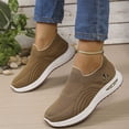 thumbnail image 5 of Domuza Women’s Slip On Knit Walking Sneakers, Breathable No-Lace Platform Orthopedic Casual Athletic Shoes Brown 7.5（EU-39）, 5 of 6