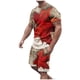 thumbnail image 1 of Mens Pantalones Casuales Cuello Redondo Impresión de Manga Corta Blusa Y Pantalones Cortos Traje, Pantalones de Traje para Hombres, 1 of 5