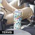 thumbnail image 6 of Pioneer Flower Floral Print Pattern 20oz Skinny Tumbler with Straw & Lid, Double Wall Vacuum Insulated Cup, Leak-Proof, Cup Holder Friendly, Hot 6H Cold 12H, 6 of 6