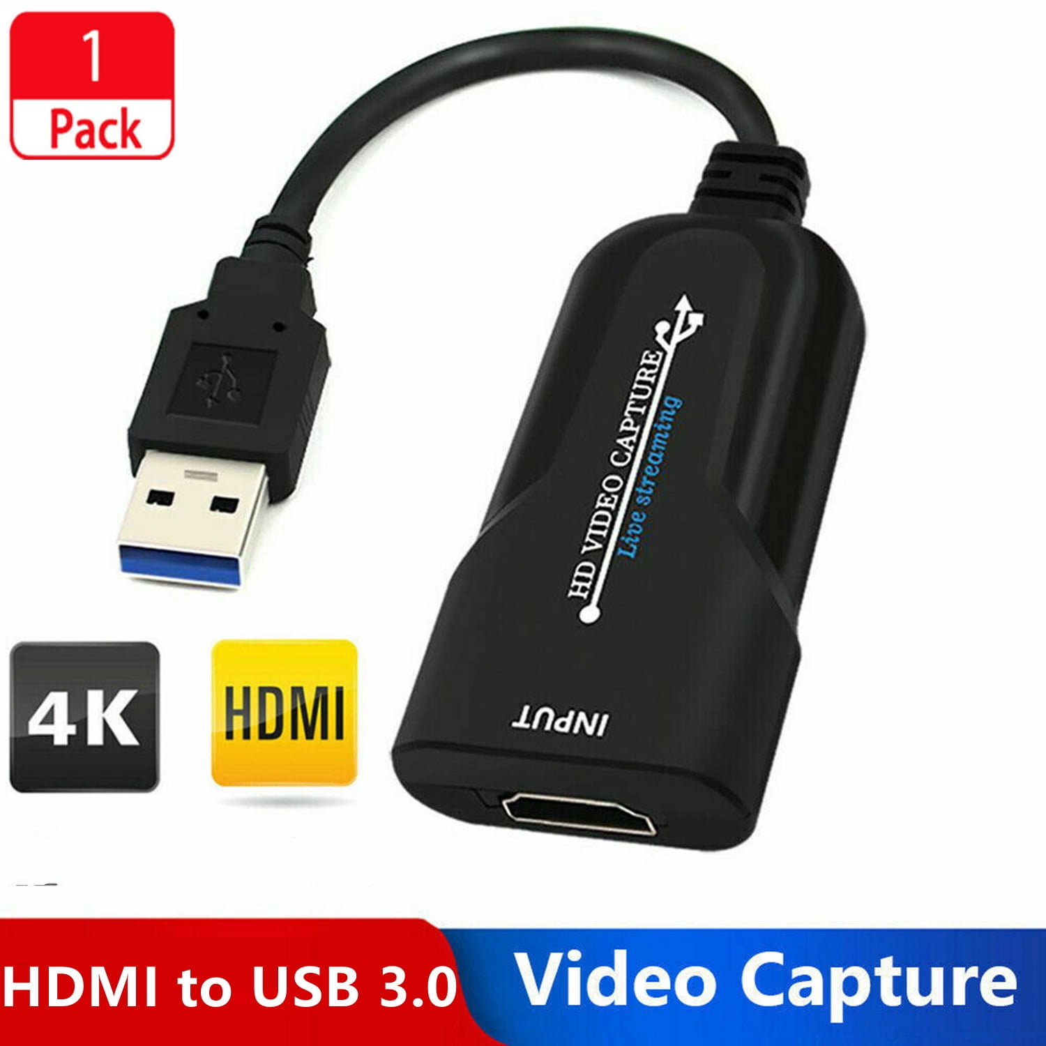 Forvirrede Kunstig eksegese Video Capture Card, HDMI Game Capture Card, USB 3.0 HDMI Game Capture Card,  1080P Game/Live Broadcast/Recording - Walmart.com