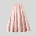 thumbnail image 4 of vigerkar Women's A-Line Bow Elastic Waist Midi Skirt Fairy Flowy Tulle Pleated Tiered Party Long Skirts 2025 Pink, One Size, 4 of 9