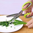thumbnail image 5 of Tijeras para hierbas multiusos cocina picadora 5 cuchillas y cubierta de acero inoxidable, 5 of 5