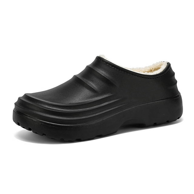 Bmisegm Men's Slipper Clogs Garden Shoes Non- Work Footwear for Chefs and Lightweight and Comfortable Arch Support Sneakers Indoor Slippers Black 8.5