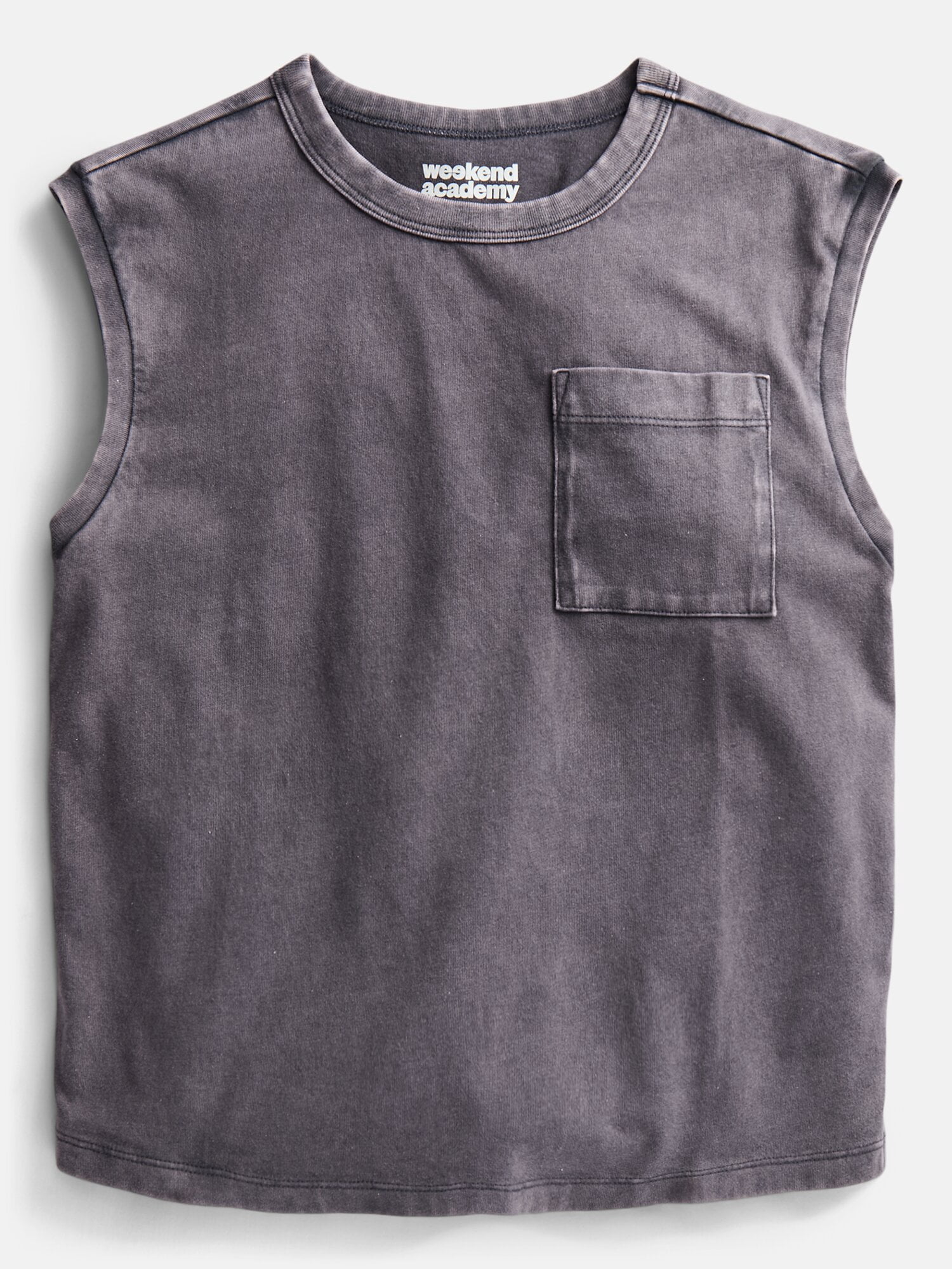 Weekend Academy Boys Oversized Cotton Tank Top with Pocket, Sizes 4-18