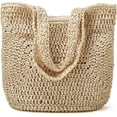 thumbnail image 4 of Kukuzhu Straw Tote Bag for Women Woven Beach Handbag Handmade Crochet Casual Straw Shoulder Bags Summer Bohemian Hobo Bags, 4 of 7