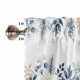 thumbnail image 5 of Winter Eucalyptus Leaves Kitchen Curtains and Valances Set, Winter Blue Teal Leaves Rod Pocket Window Valance 18 Inch Window Curtain Panels for Living Room Bedroom Laundry, 27.5x24in, 3 Pieces, 5 of 7