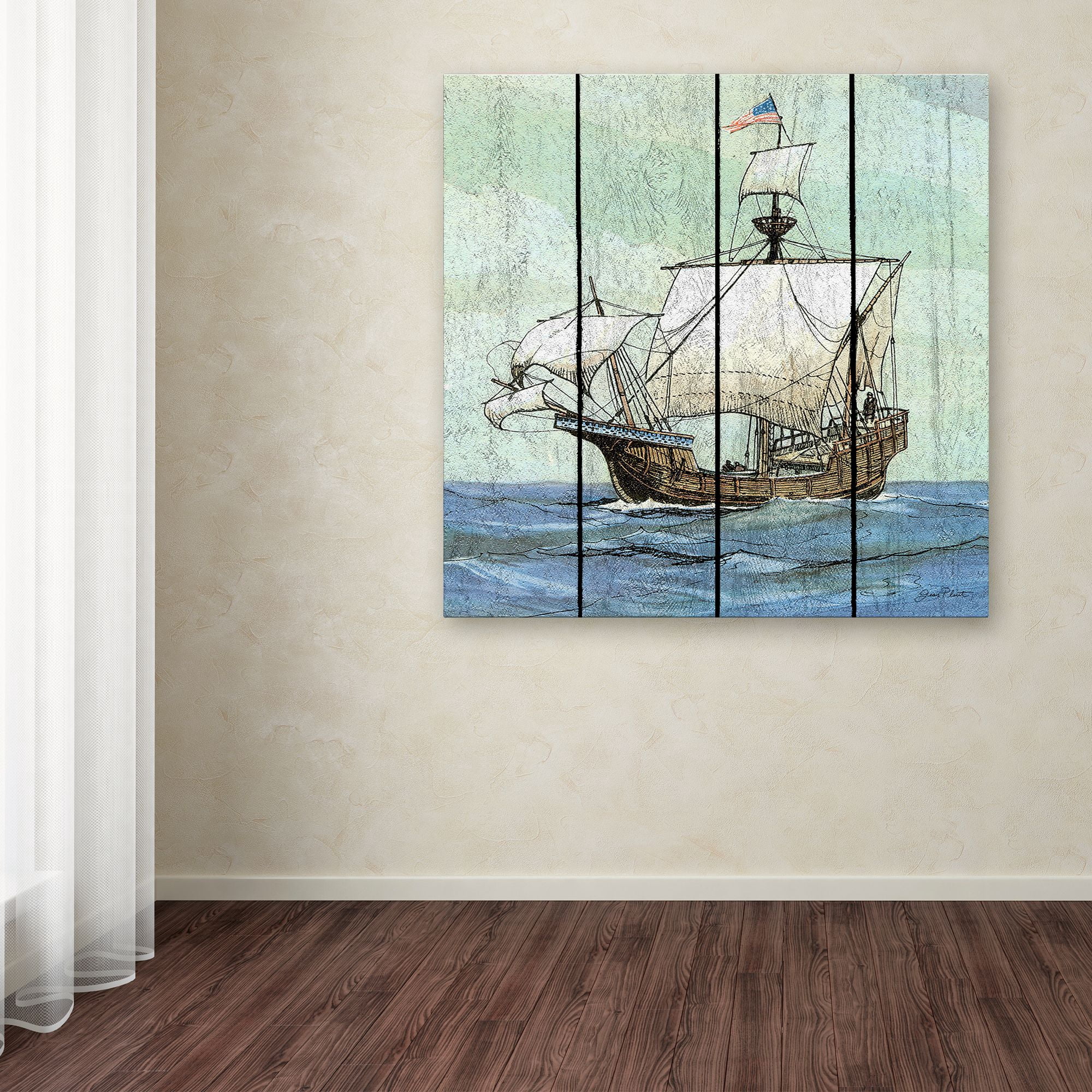 Trademark Fine Art 'Nautical Ships 1' Canvas Art by Jean Plout