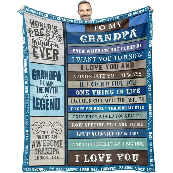 LHSHID Grandpa Blanket Gift for Grandpa from Granddaughter for Grandfather Who Wants Nothing to My Grandpa Soft Blanket Fathers Day Birthday Present for Grandpa 50x60in