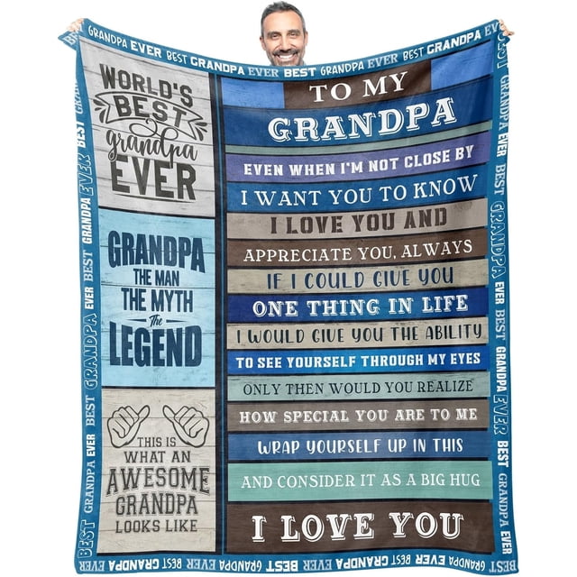 LHSHID Grandpa Blanket Gift for Grandpa from Granddaughter for Grandfather Who Wants Nothing to My Grandpa Soft Blanket Fathers Day Birthday Present for Grandpa 50x60in