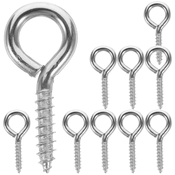 MasteelfCA 10pcs Screw Eye Pins Metal Eye Hooks Diy Crafts Eye Hooks Cable Fixing Hooks