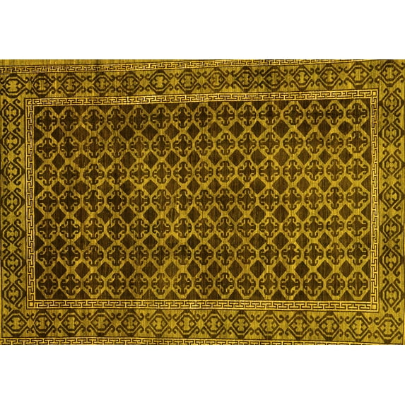 Ahgly Company Indoor Rectangle Southwestern Yellow Country Area Rugs, 5' x 8'