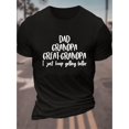 thumbnail image 1 of Camiseta deportiva de verano para hombre, cómoda, de manga corta, con cuello redondo y estampado de papá y abuelo., 1 of 6