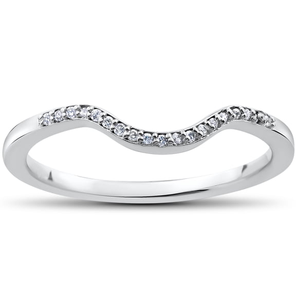 Pompeii 1/16 ct Lab Created Diamond Aria Wedding Curved Contour Ring (F,VS)