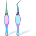 thumbnail image 1 of 2PCS Stainless Steel Reverse Tweezers for Crafting, Soft Grip Tweezer for Crafting DIY with Curved and Straight Tips, Pointed Needle Nose for Jewelry Making Beading Angled Tweezers, 1 of 7