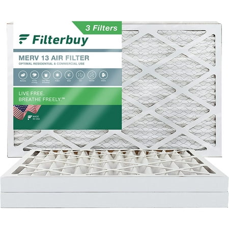 

Filterbuy 16x25x2 MERV 13 Pleated HVAC AC Furnace Air Filters (3-Pack)