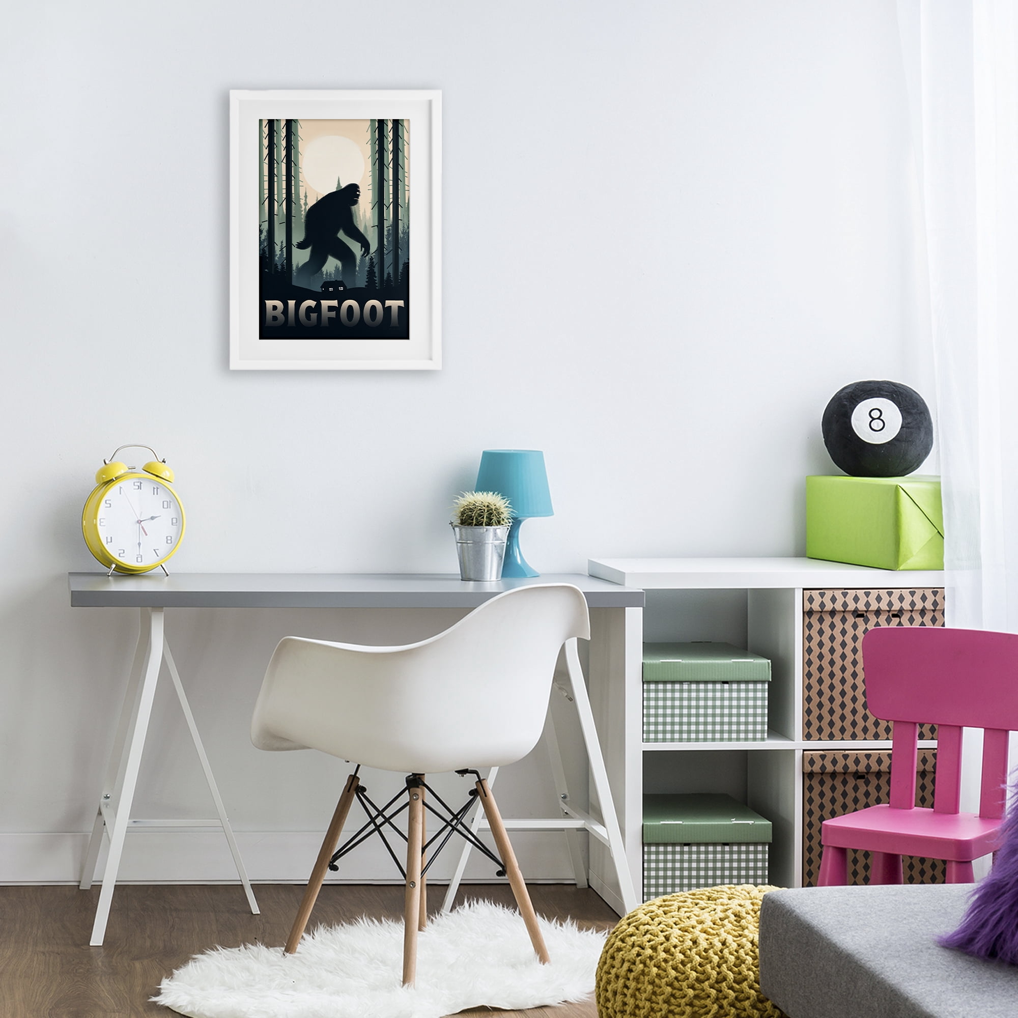 Stupell Industries Forest Creature Cabin in Woods White Framed Print Under Glass, design by Omar Escalante