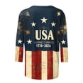 thumbnail image 4 of MEICHEN 250th Anniversary 3/4 Sleeve T Shirt for Women America Flag Patriotic Top 1776-2026 Graphic Tee 4th of July Blouse, 4 of 5