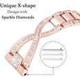 thumbnail image 2 of KOMI Galaxy Watch 4 Band X-Shape Band for Samsung Galaxy Watch 4 & 5 Band-40mm with Screen Protector Case, 20mm Quick Release Women Bling Diamond Luxury Metal Band & Bling Protective Cover Case, 2 of 6