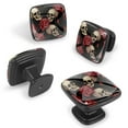 thumbnail image 2 of 4 Pcs Cabinet Handle Drawer Pulls Roses and Skull Knobs with Screws Square Furniture Office Cabinet Knob Decoration, 2 of 7