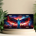 thumbnail image 6 of 1 Pcs 2D Flat License Plate Covers & Frames, Statue of Liberty with Wings For Decorative Front, Waterproof For Decoration Aluminum License Plate Covers & Frames Cover For Men Women, 12" X 6", 6 of 7