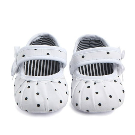 

Caitzr Baby Girl Soft Sole Shoes Cute Toddler Anti-slip Sneaker Newborn Bowknot Dot Shoes