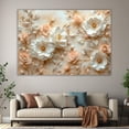 thumbnail image 6 of Mudket Light Pink White Rose with Gold Branches Canvas Wall Art, Framed Floral Print, Ready to Hang Wall Decor for Bedroom Living Room, Elegant Textured Artwork - 12"L x 8"W, 6 of 10